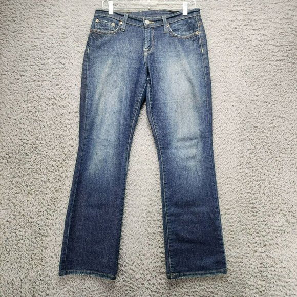 Lucky Brand Jeans Womens 27 Petite Easy Rider Stretch Relaxed Fit Faded Mid Rise - Picture 1 of 15